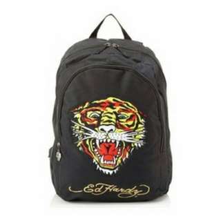 ED Hardy 老虎頭刺繡後背包