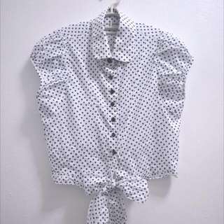 Unbranded White Polkadot Top