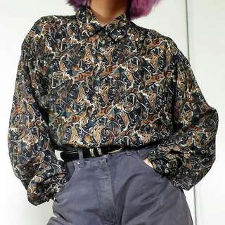 Vintage 80s/90s Silk Button Up Shirt