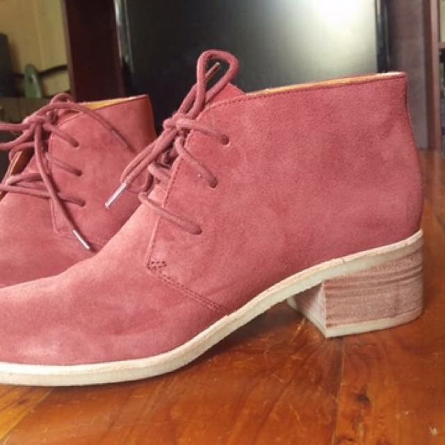 clarks red ankle boots