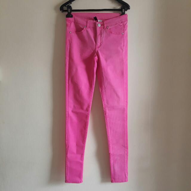 H\u0026m Pink Jeans, Fesyen Wanita, Pakaian Wanita di Carousell