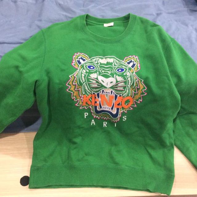 kenzo green tiger sweatshirt