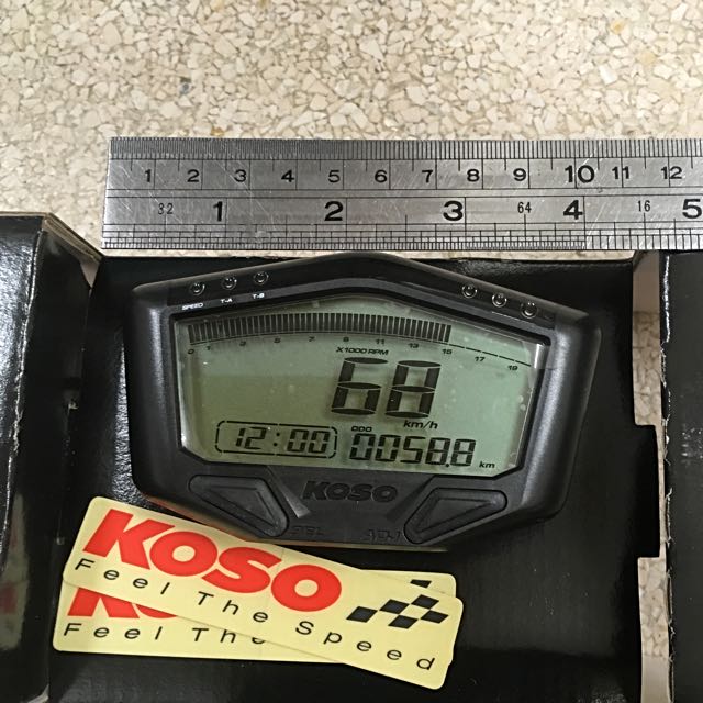 Speedo meter. KOSO Digital LCD Meter., Motorcycles, Motorcycle Accessories on Carousell