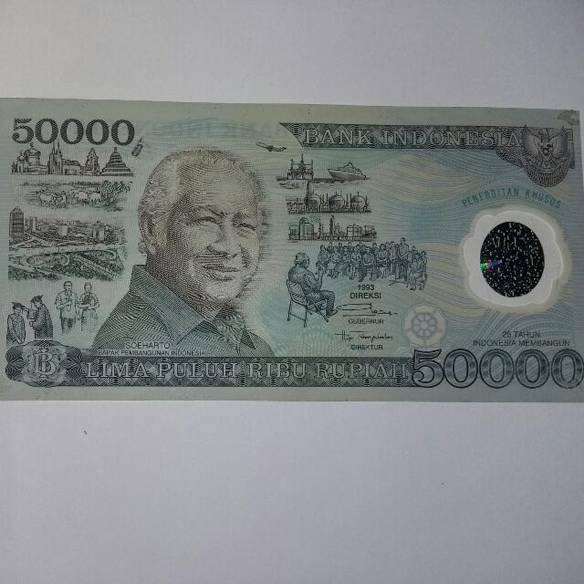 Uang Kuno 50000 Rupiah Polymer Soeharto Antik Uang Lama Di Carousell