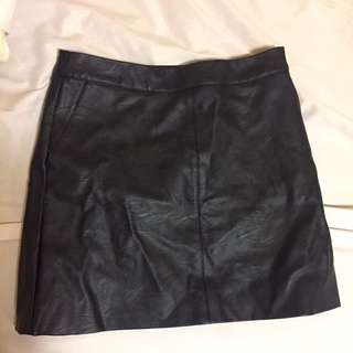 TOPSHOP leather Skirt sz-02