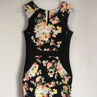 dress floral import korea