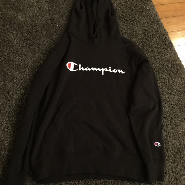 Brand New] Champion Black Hoodie With 