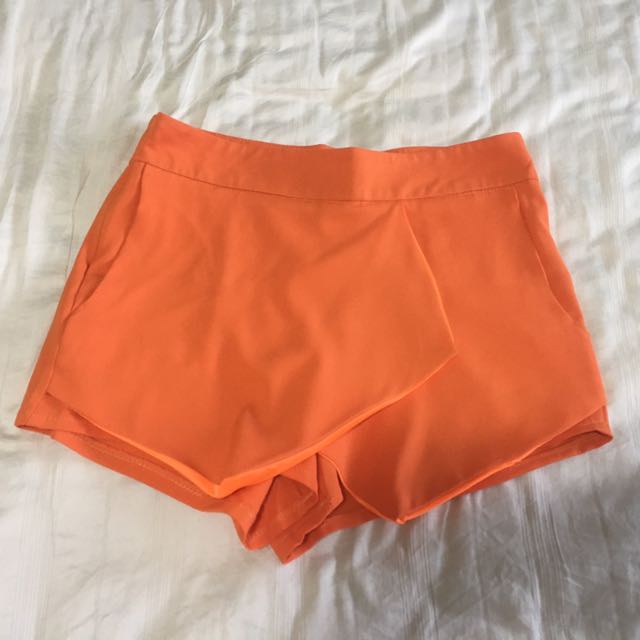 Bright Orange Origami Shorts Women S Fashion Clothes Pants
