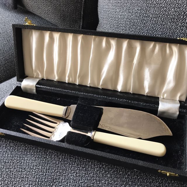 E.P.N.S.A Silver Plated Fish Serving Knife And Fork, TV & Home