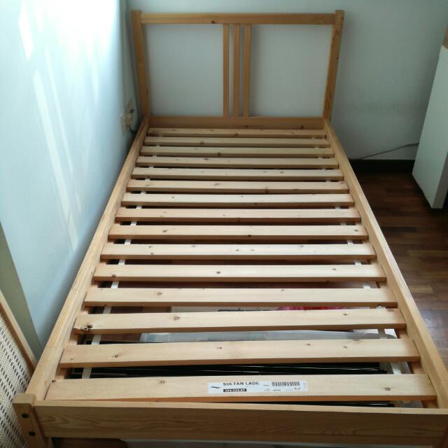 Ikea Bed Frame With Bed Base Good Condition Furniture Beds Mattresses On Carousell