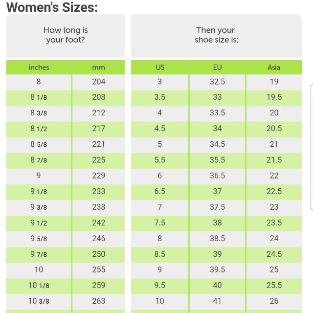 Size Guide Crocs In Size Crocs Shoe Size Chart W10 Crocs Size W7