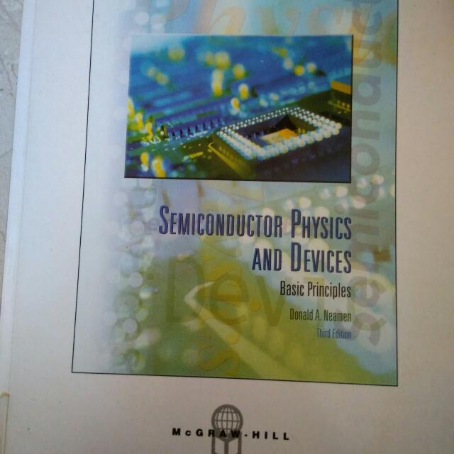 Semiconductor Physics And Device Basic Principles Donald A