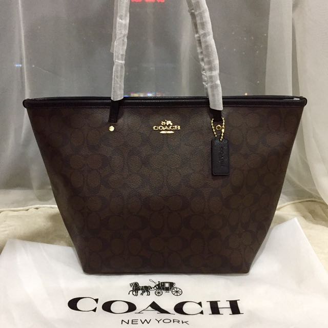 Authentic Coach Woman Signature Tote Bag F34104