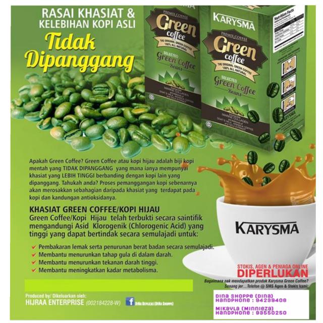 Karysma Green Coffee Instock Health Nutrition Health Supplements Health Food Drinks Tonics On Carousell