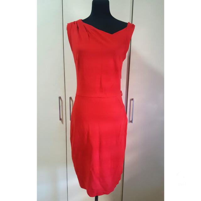 mango suit red dress