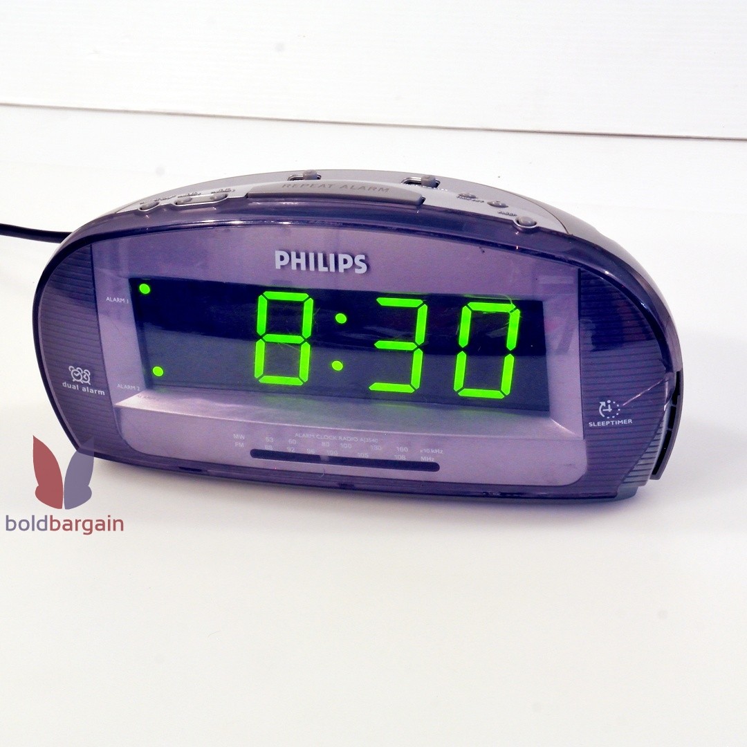PHILIPS Dual Alarm Clock AM (MW) FM Radio Model: AJ3540/12, Audio, Portable  Music Players on Carousell
