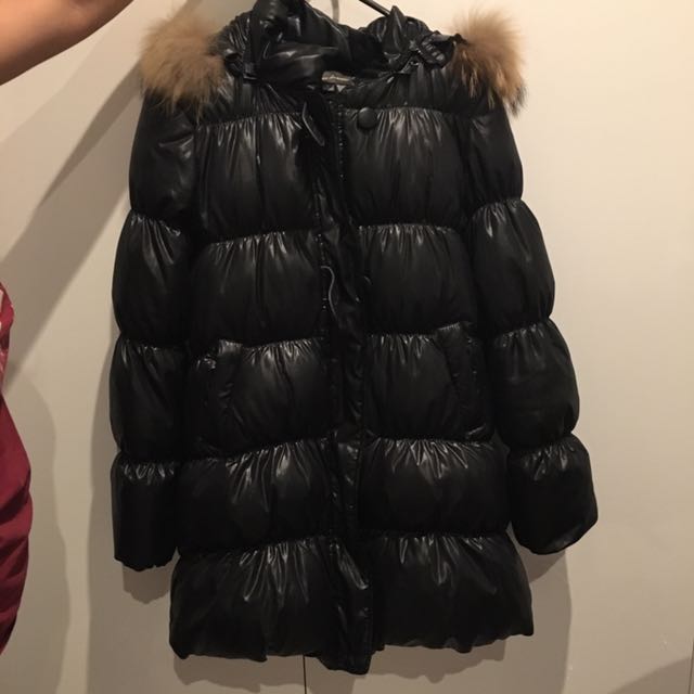 Tonino Lamborghini Goose Down Black Long Jacket Coat Women S