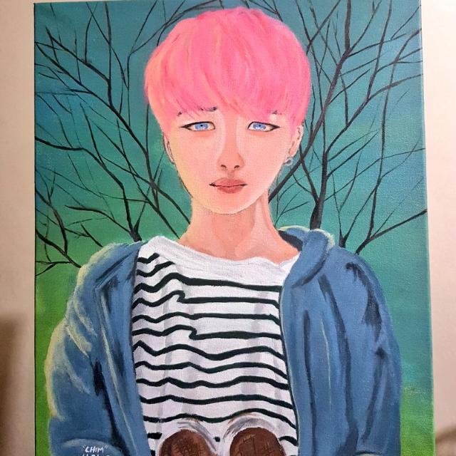 Bts Jimin Acrylic Painting On Canvas Design Craft Artwork On