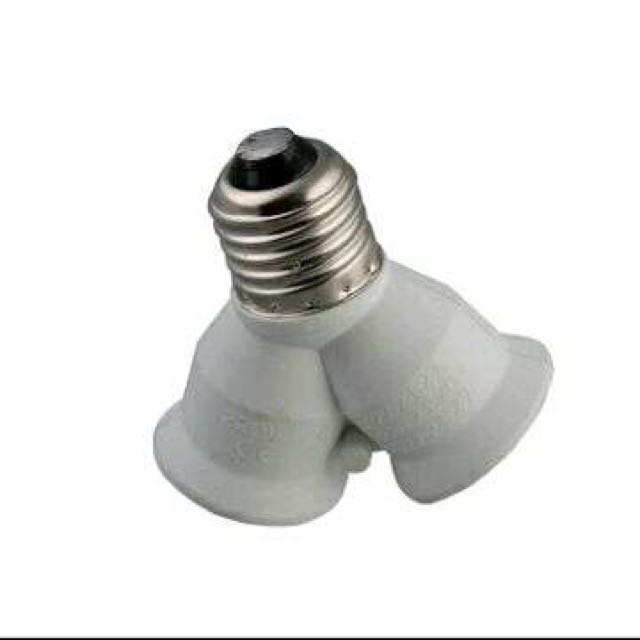 Fitting E27 Double Dual E27 Cabang 2 Dua Converter Extension