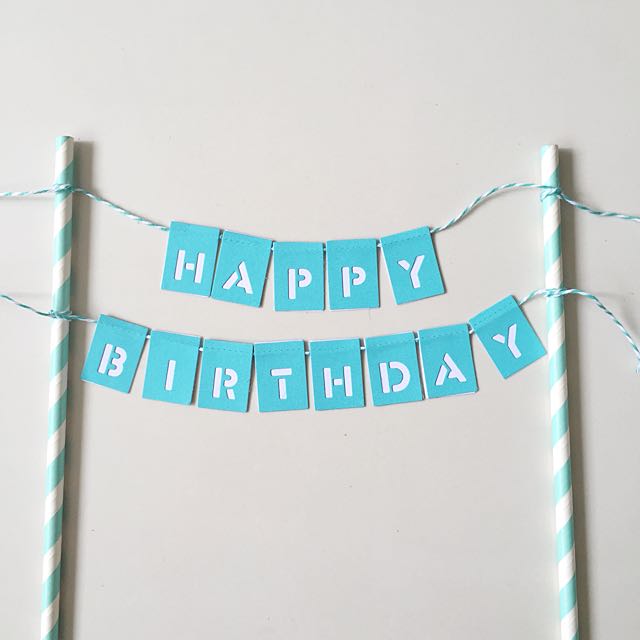 Happy Birthday Cake Bunting In Tiffany Blue Design Craft