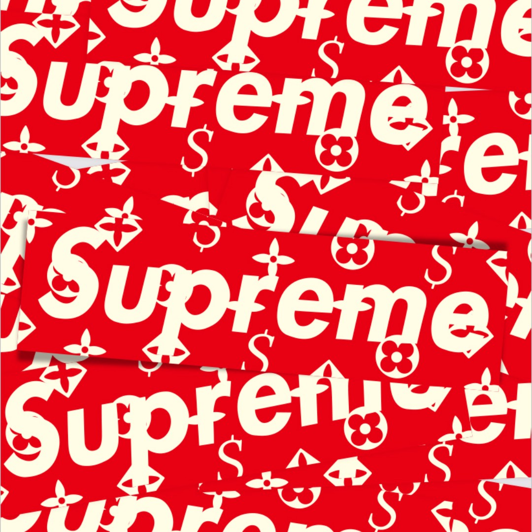 Sticker Supreme x Louis Vuitton Large Box Logo - FREE mail, Design & Craft, Craft Supplies ...