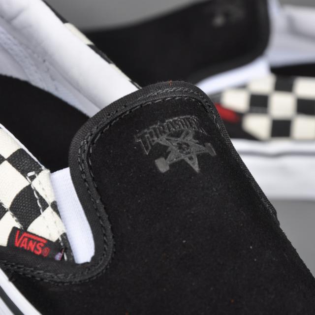 vans thrasher slip on black checkerboard vans thrasher slip on black checkerboard