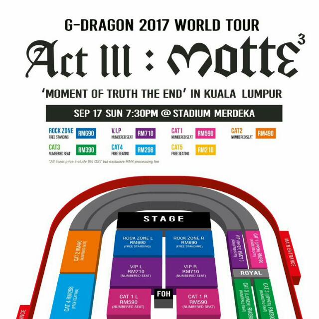 Free Tickets G Dragon 2017 World Tour Actiii M O T T E In Kuala Lumpur On Carousell