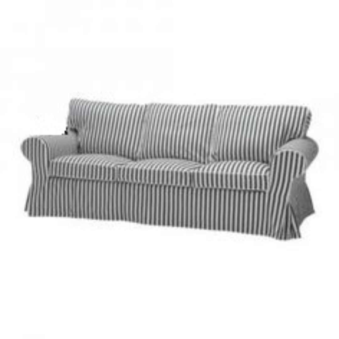 Ikea Ektorp 3-seater Navy Blue Stripe Sofa Cover, Furniture & Home ...