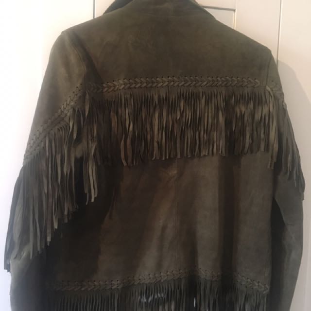 Suede Leather Fringe Jacket Goosecraft Women S Fashion Clothes On Photo