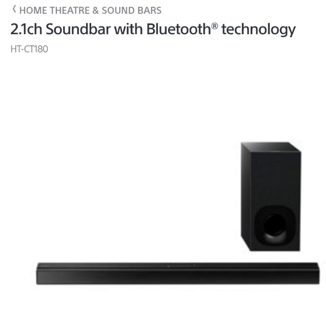 Sony sound bar ct180 discount