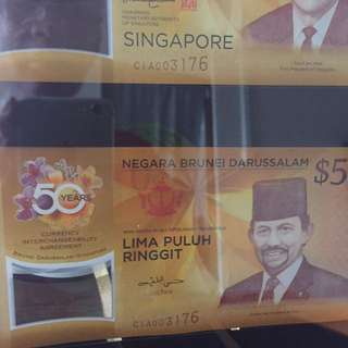 Identical CIA 50 Anniversary SG/Brunei LE S$50 w Box
