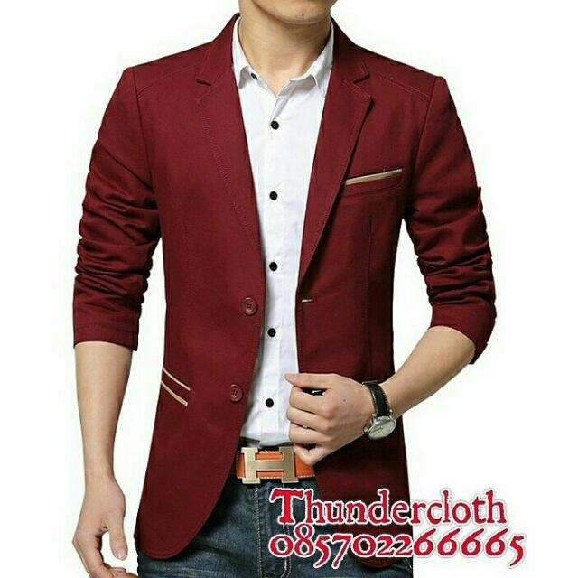 Blazer Pria Casual Style Single Button Men S Fashion Men S