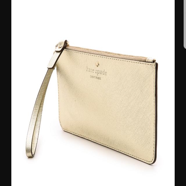 gold wristlet bag