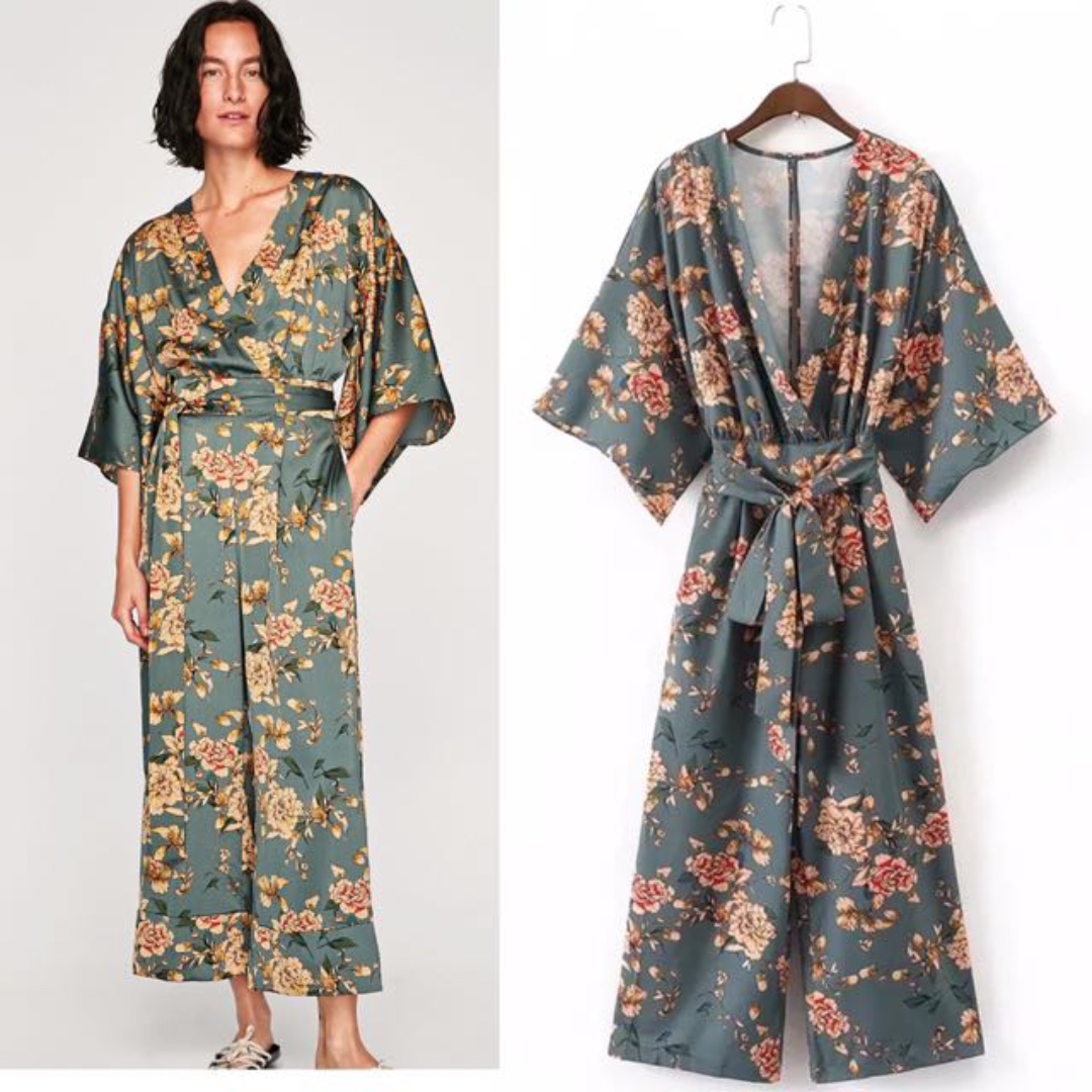 Inspired Zara Printed Kimono V Neck 