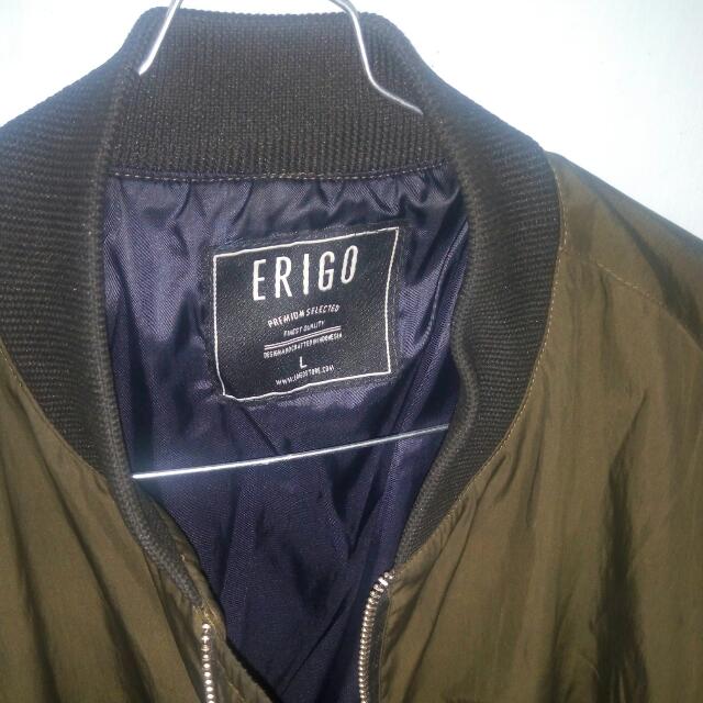 Jaket Bomber Erigo Original Size L Fesyen Pria Pakaian Di Carousell