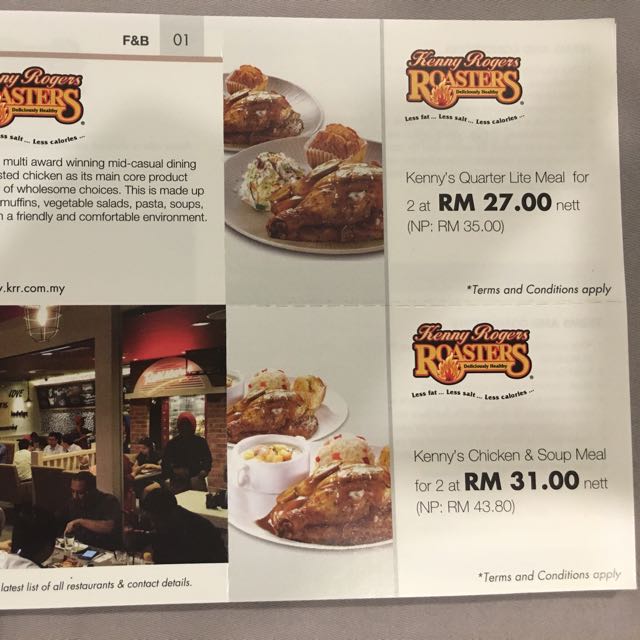 Kenny Rogers Roasters Voucher Tickets Vouchers Gift Cards Vouchers On Carousell