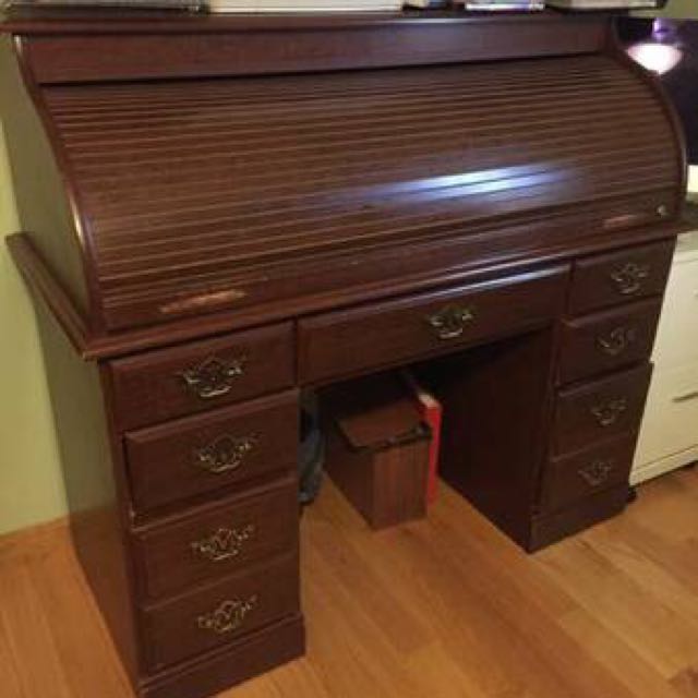 Antique Style Roll Top Secretary Desk Furniture On Carou Antique Style Roll Top Secretary Desk
