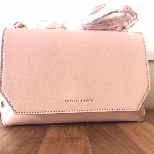 charles and keith light pink bag