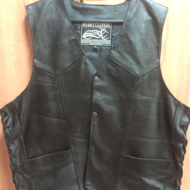 Event leather motorcycle vest on sale