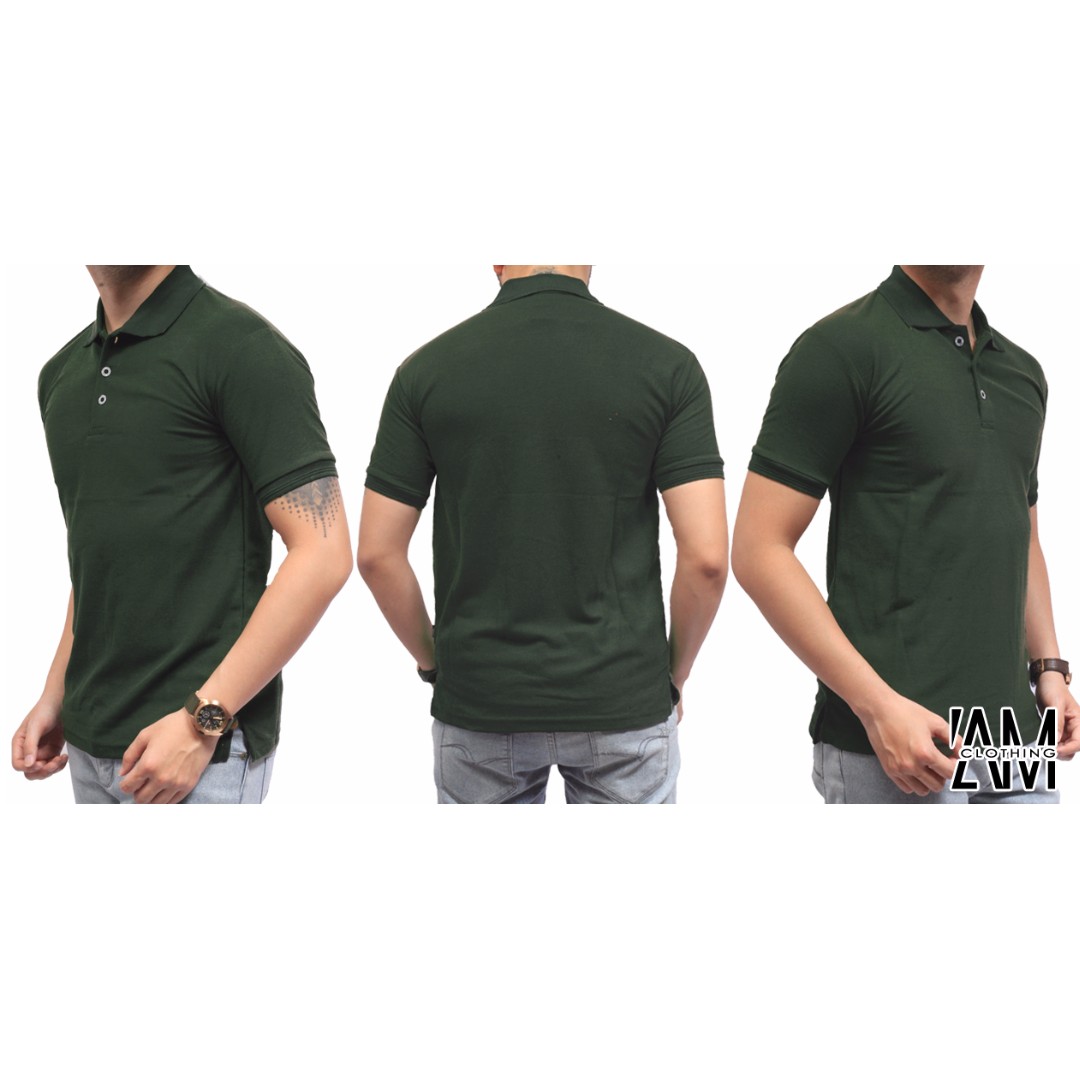 Polo Shirt Unisex Hijau Army - Kaos Polo Polos / Baju Kerah / Kaos Kerah / Baju Polo Pria ...
