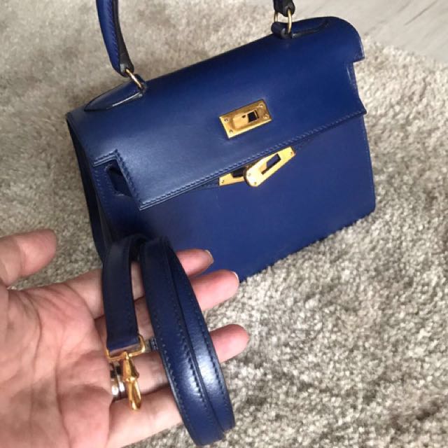 RARE Hermes Kelly 20 Blue Sapphire GHW, Luxury, Bags & Wallets on
