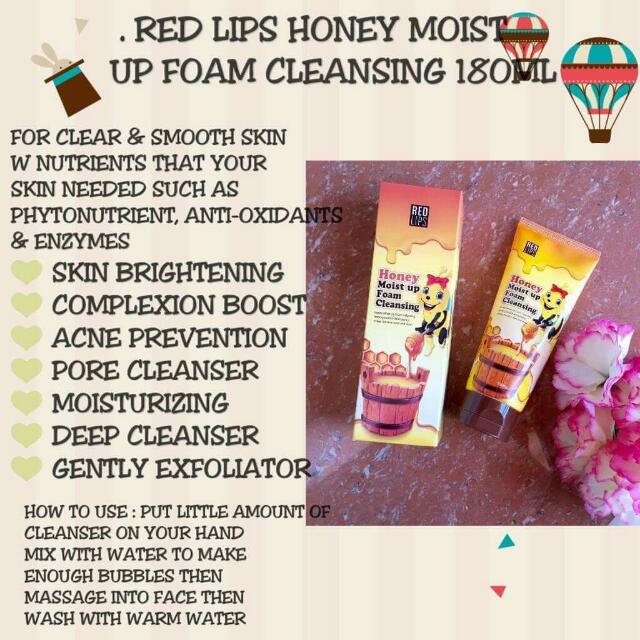 Red lips Honey Moist Up Foam Cleansing (Category: Face Care) located in Quezon City. Submitted by himayab (Listing ID 119790197, Image 1). Description: .