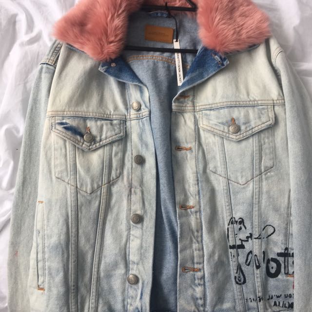 zara denim fur jacket