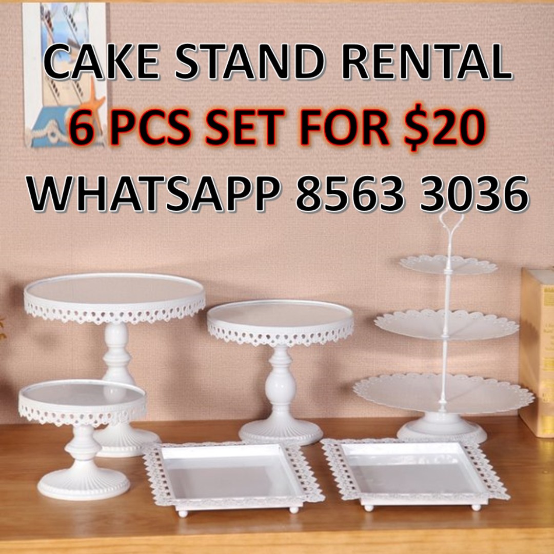 6 Pcs Set Dessert Table Cake Stand Table Wares For Rent