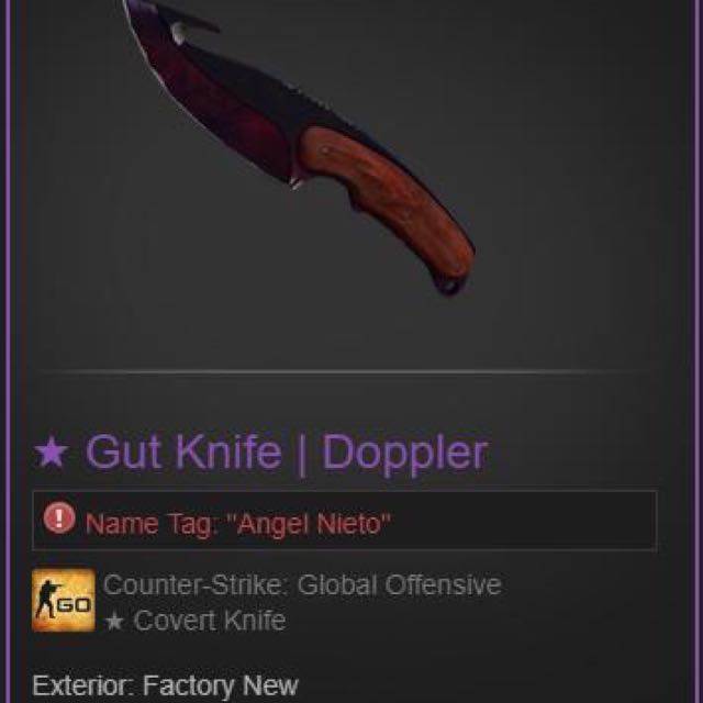 Csgo Knife Gut Knife Doppler Pink Galaxy Phase 3 On Carousell