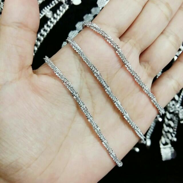 Gelang Tangan Emas putih dewasa PJG: 16,17cm, Women's Fashion ...