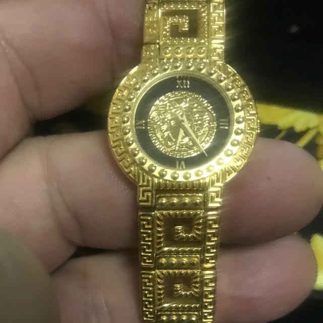 versace gold plated watch