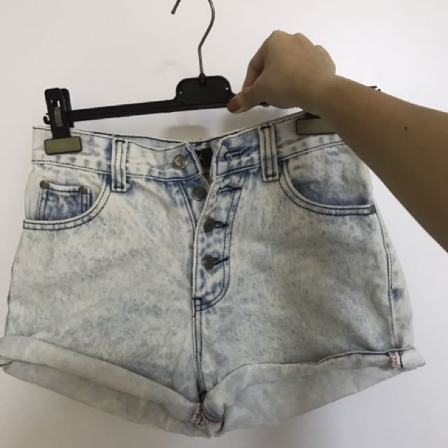 white washed shorts