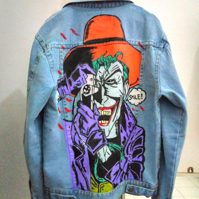 Jaket Denim Painting Fesyen Wanita Pakaian Wanita Di Carousell