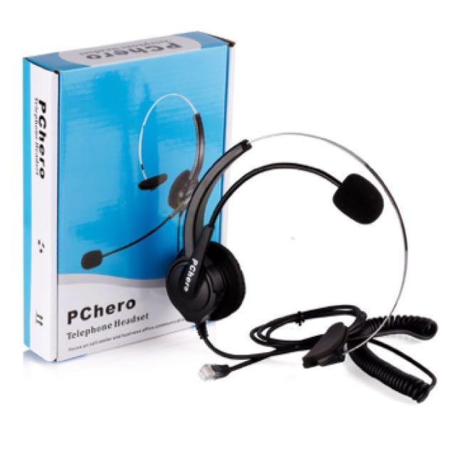 Pchero Hands Free Call Center Noise Cancelling Corded Monaural